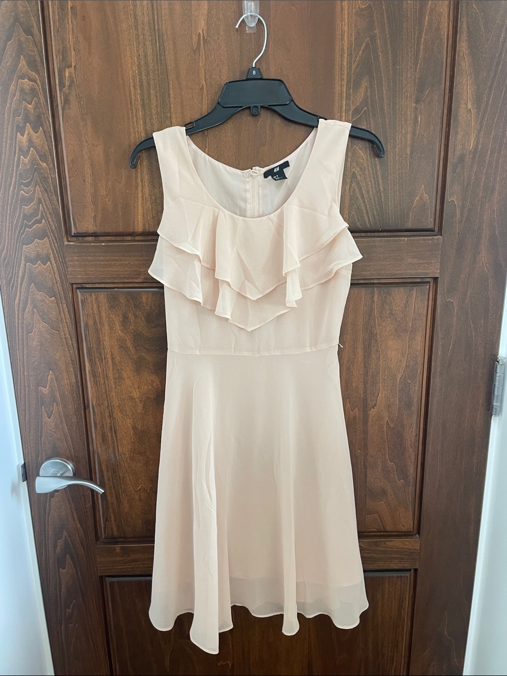 H&M Blush Layered Ruffle Midi Dress